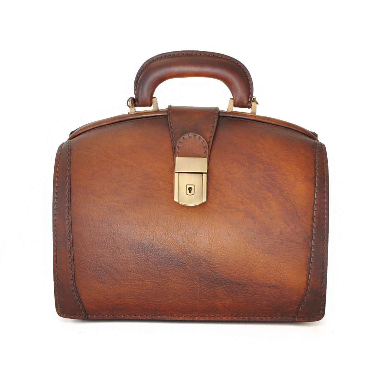 Pratesi Handbag Miss Brunelleschi in Vegetable Tanned Italian Leather - Brown