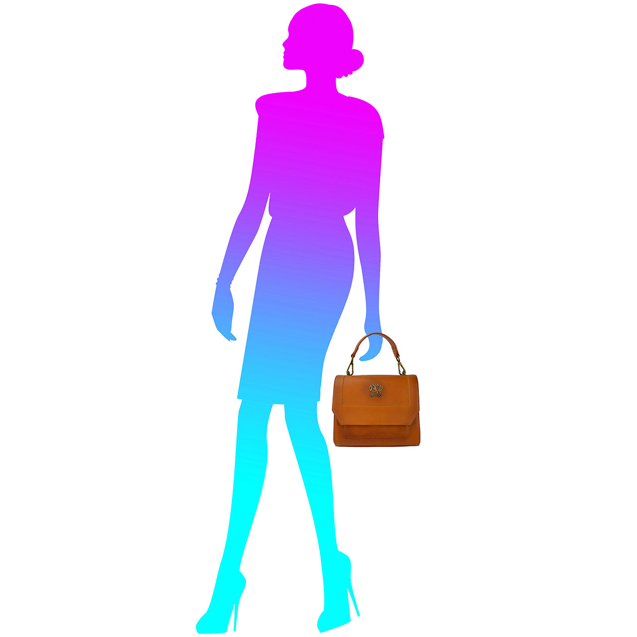 소가죽 소재의 Pratesi Lanciano 레이디 백 B132 - Bruce Cognac