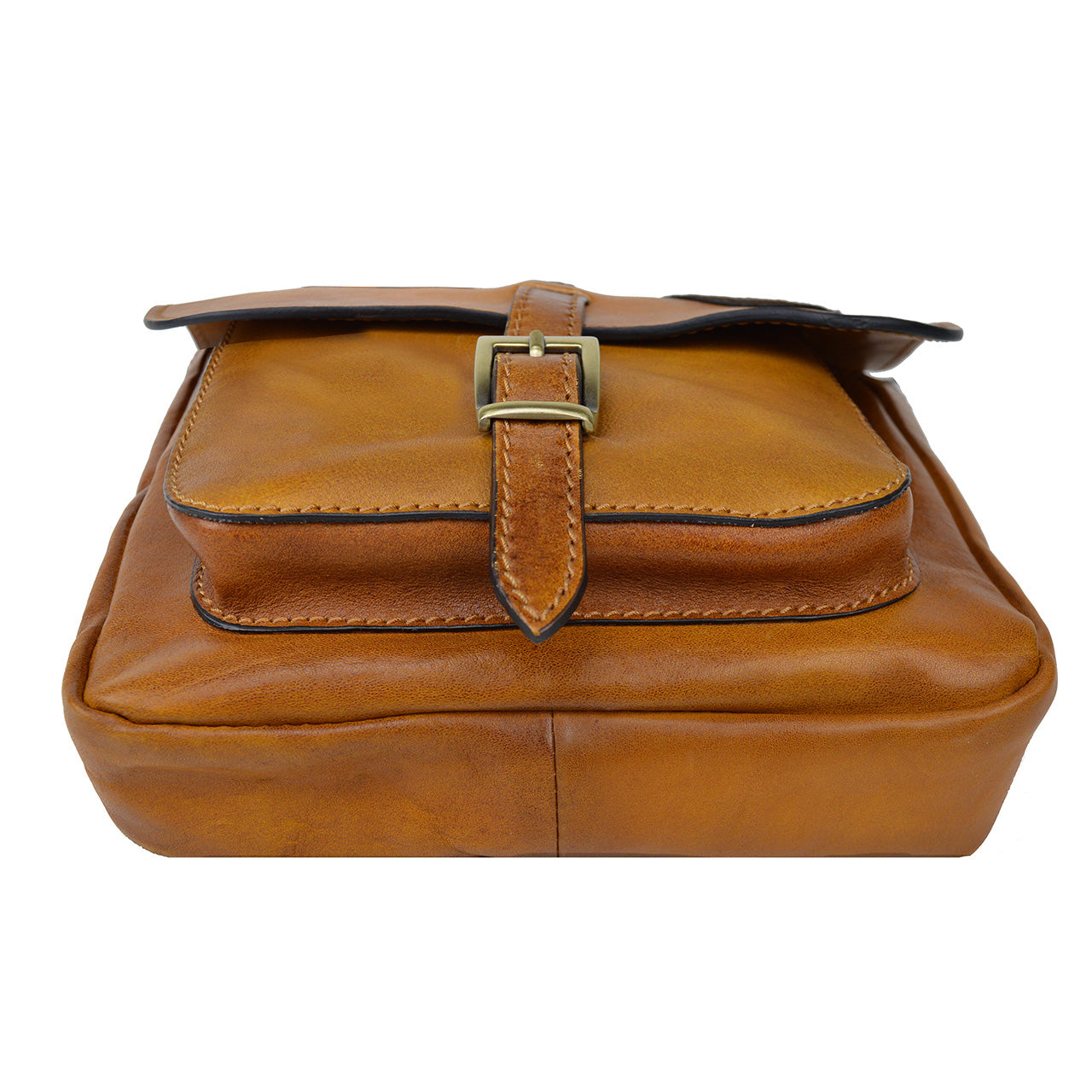 Pratesi Bisaccia 135/PE Cross-Body Bag in genuine leather - Cognac