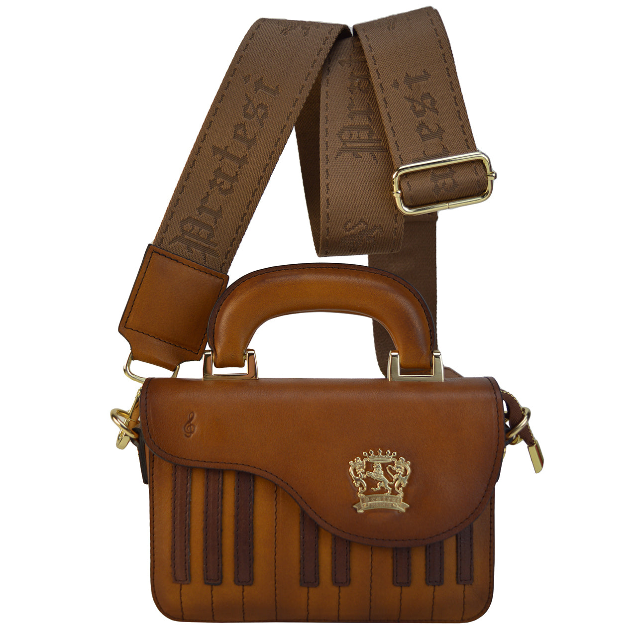 Pratesi Pianola B534 Cross Body Bag in genuine leather - Cognac