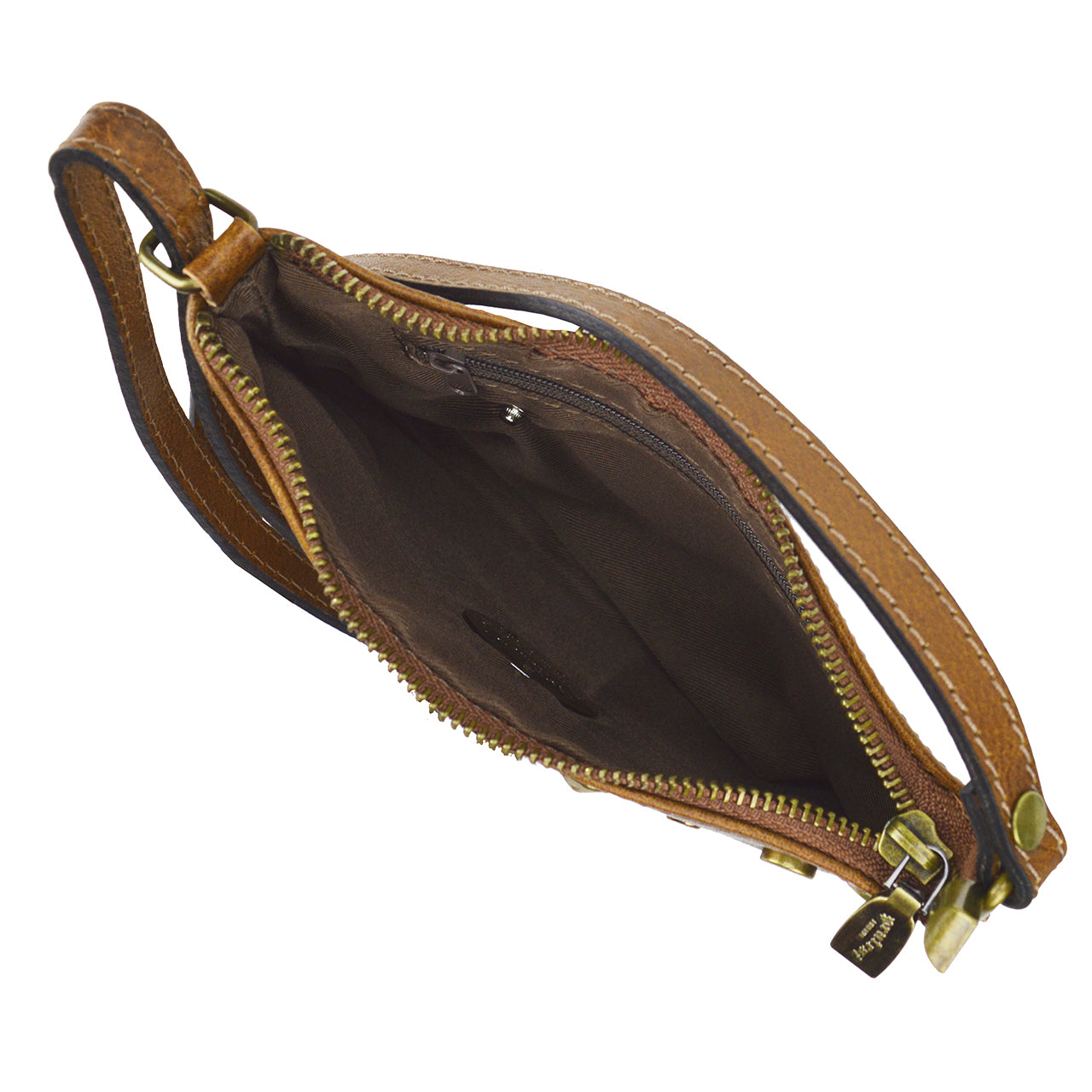 Pratesi Montebonello Clutch on Belt 20cm in Vegetable-Dyed Leather - Cognac