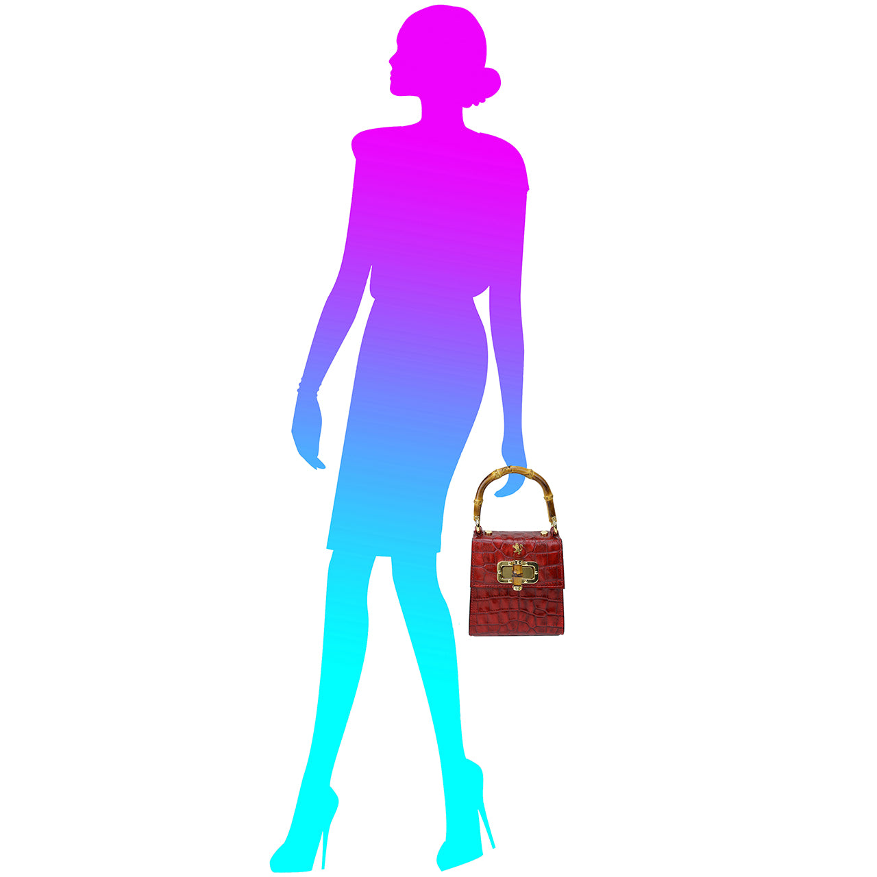 Pratesi Castalia K298/22 Lady Bag in genuine leather - King Cherry