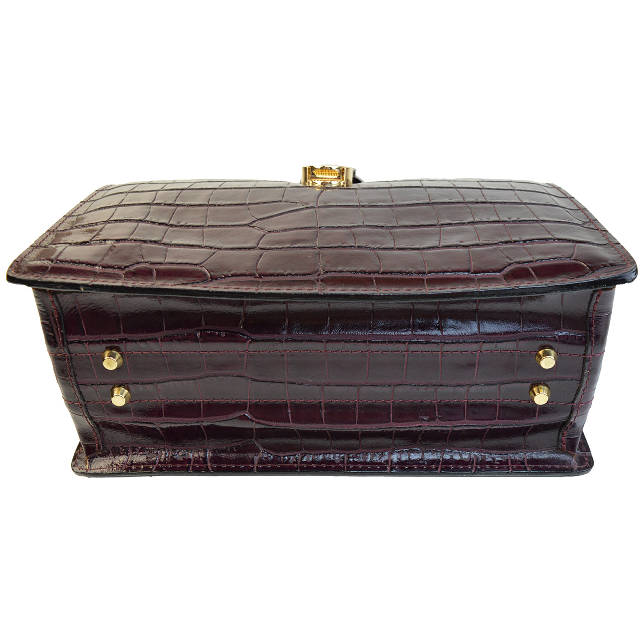 Pratesi Miss Brunelleschi in Italian Croco-Embossed Leather - Electric Blue