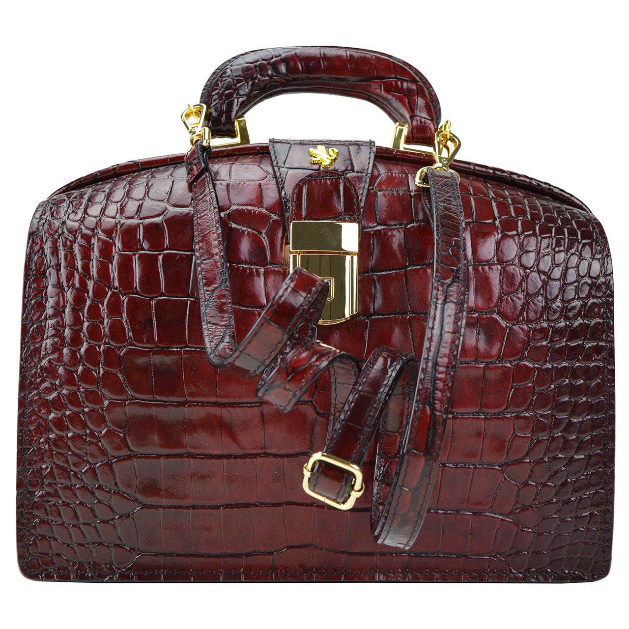 Pratesi Miss Brunelleschi Woman Bag in croco-embossed leather - Mustard