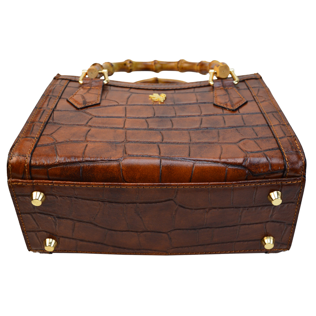 Pratesi Capri Lady's Bag in croco-embossed Italian leather - Brown