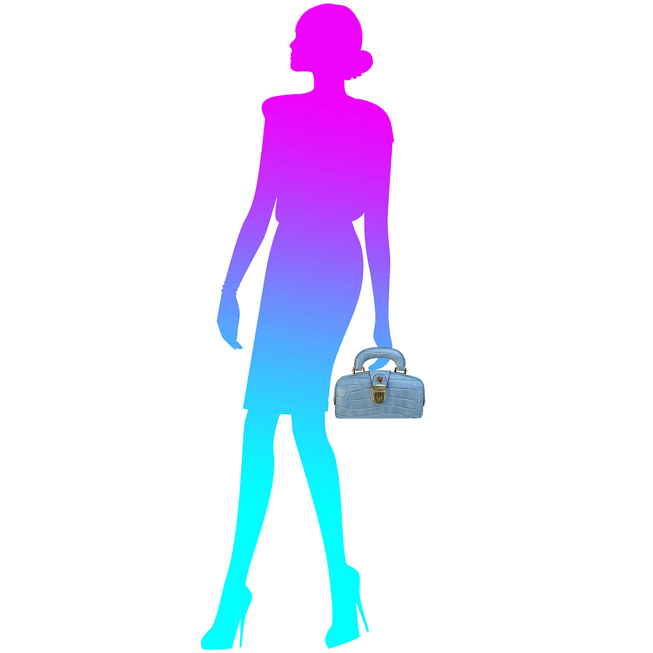 Pratesi Lady Brunelleschi Nana Woman Bag in true leather K120/M - King Sky Blue