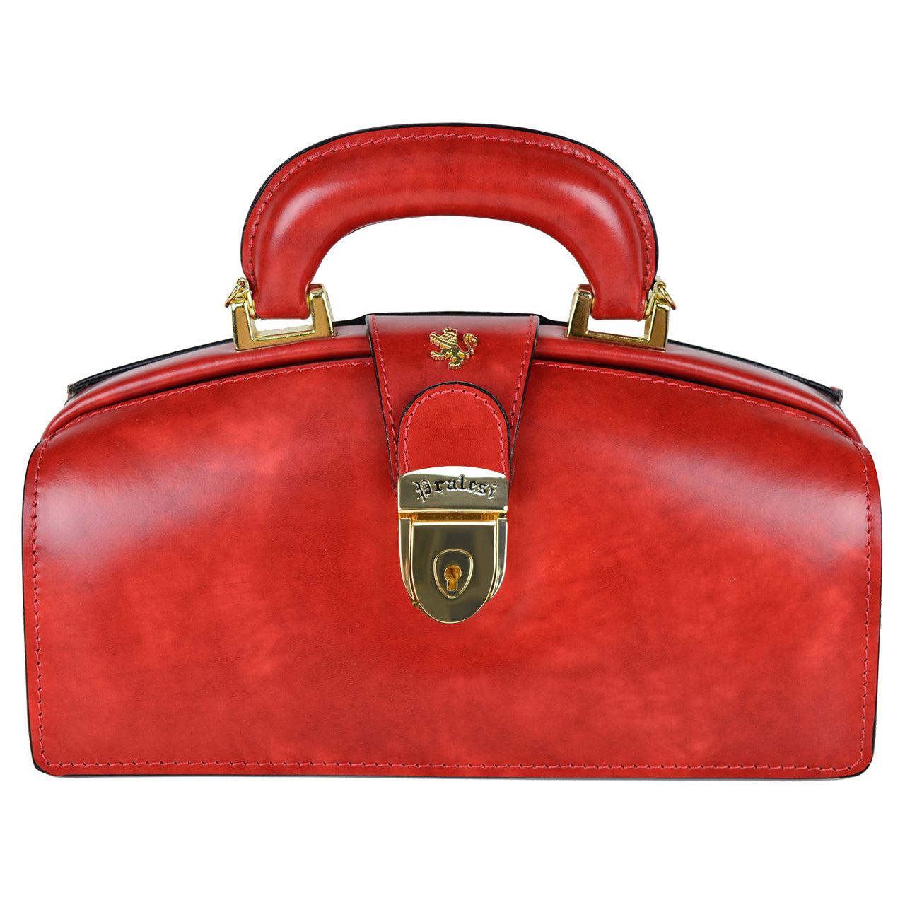 Pratesi Volterra Lady Bag - Italian Calf Leather Handbag, 6x6x3 Inches, Radica Color