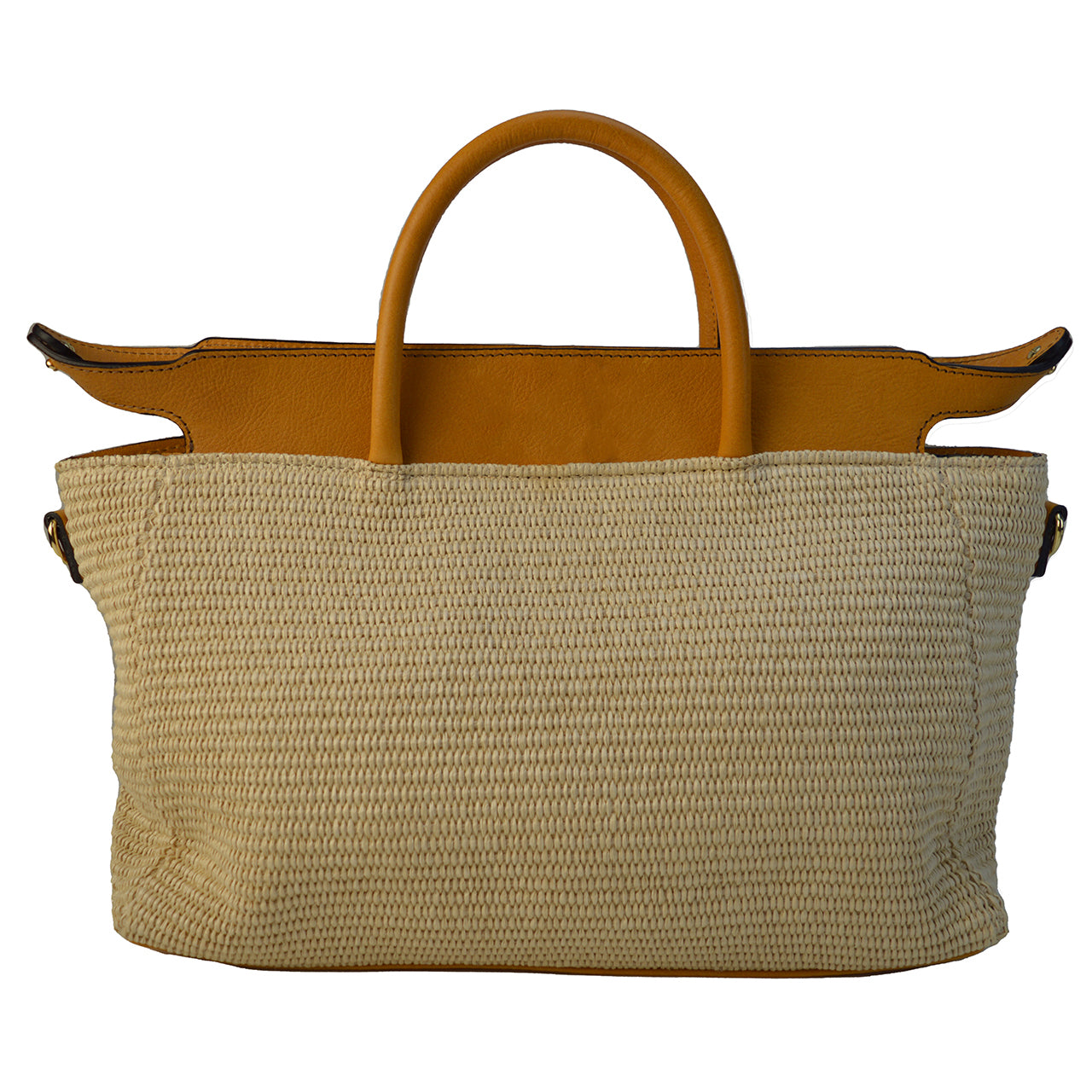 Pratesi Punta Ala Summer Shoulder Bag Leather Trimmed - Black