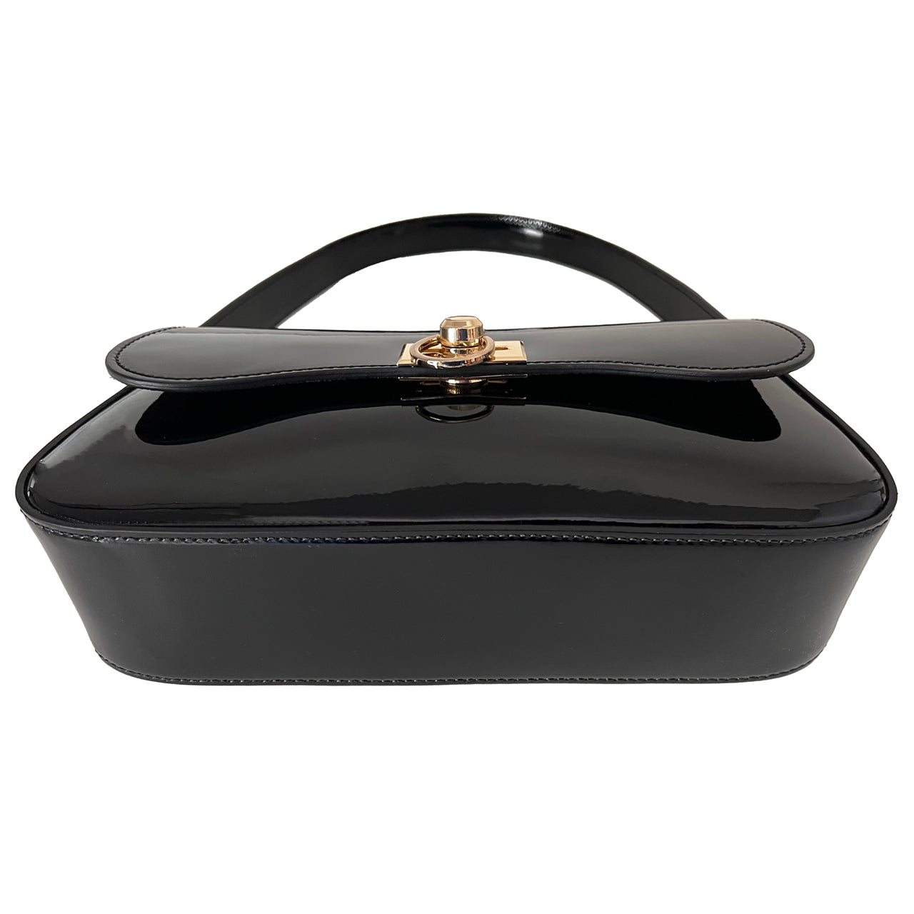 Pratesi Castellina Italian Handbag in Patent Leather - Black