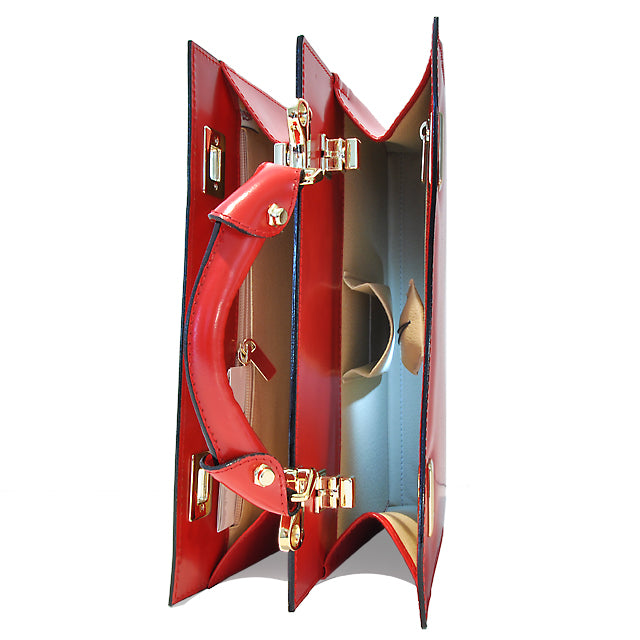 이탈리아 정품 가죽 소재의 Pratesi Anna Maria Luisa de' Medici 미디엄 레이디 백 - Brunelleschi Leather Blue