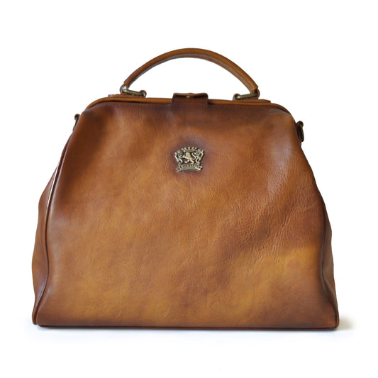 Pratesi Woman Bag Monteriggioni in genuine Italian leather - Vegetable Tanned Italian Leather Brown