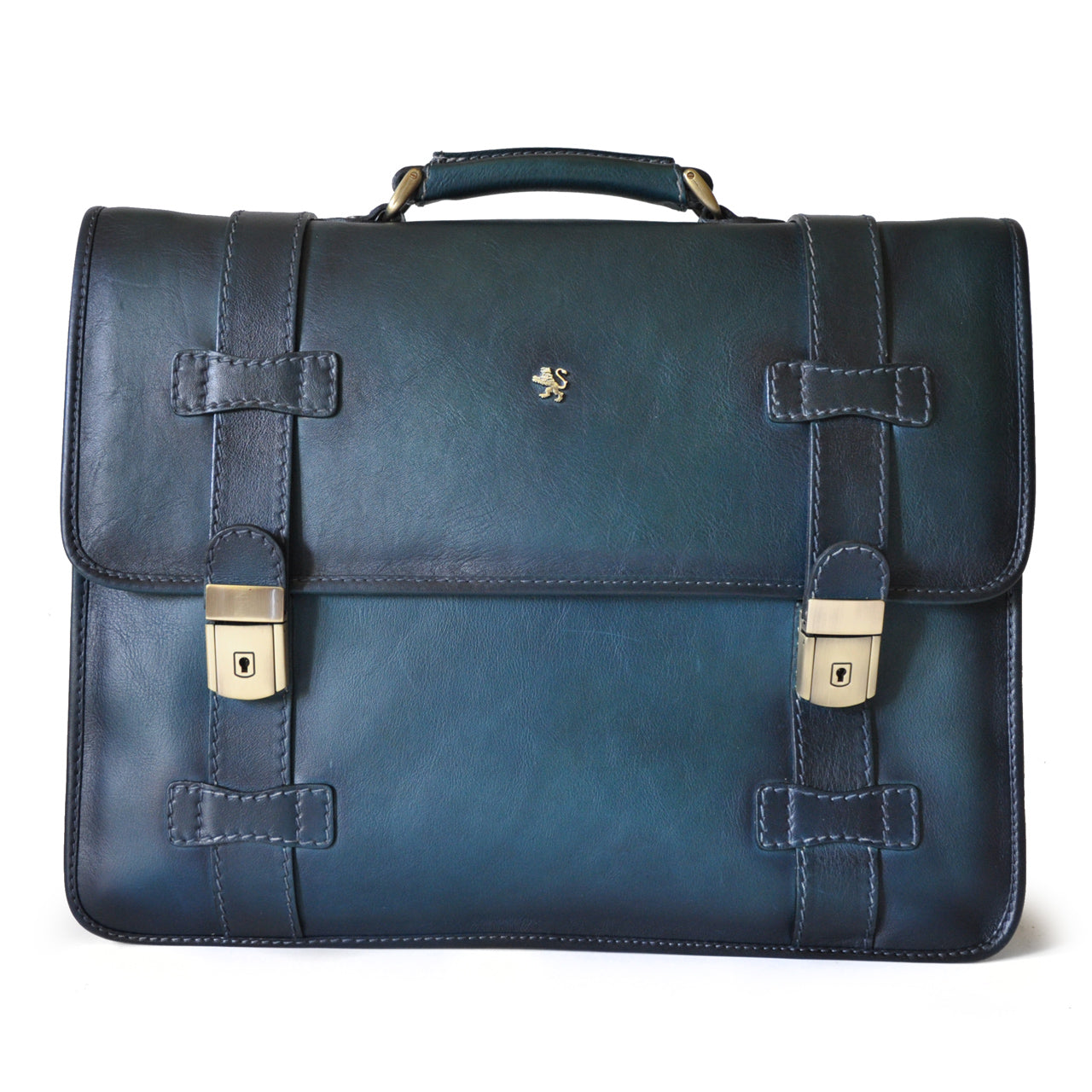 Pratesi Briefcase Vallombrosa in genuine Italian leather Vegetable T