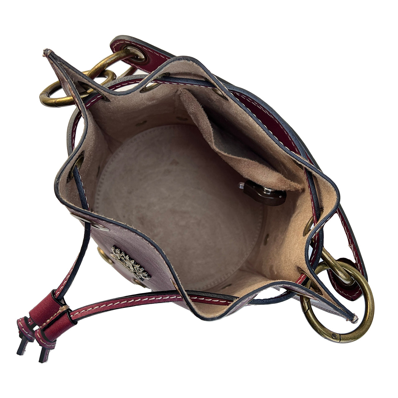 Pratesi Campagnatico backet bag B495 - Vegetable Tanned Italian Leather Cherry