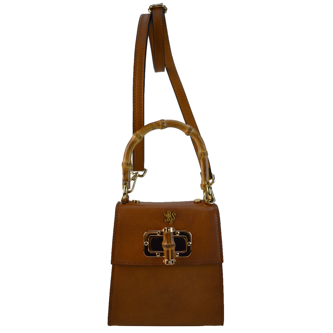 Pratesi Castalia Lady Bag en auténtica piel italiana - Cuero Italiano de Curtido Vegetal Cognac