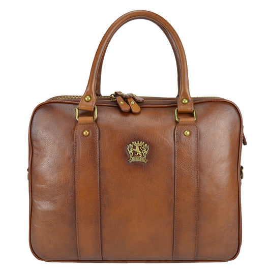 Pratesi Briefcase Magliano in genuine Italian leather - Vegetable Tanned Italian Leather Brown