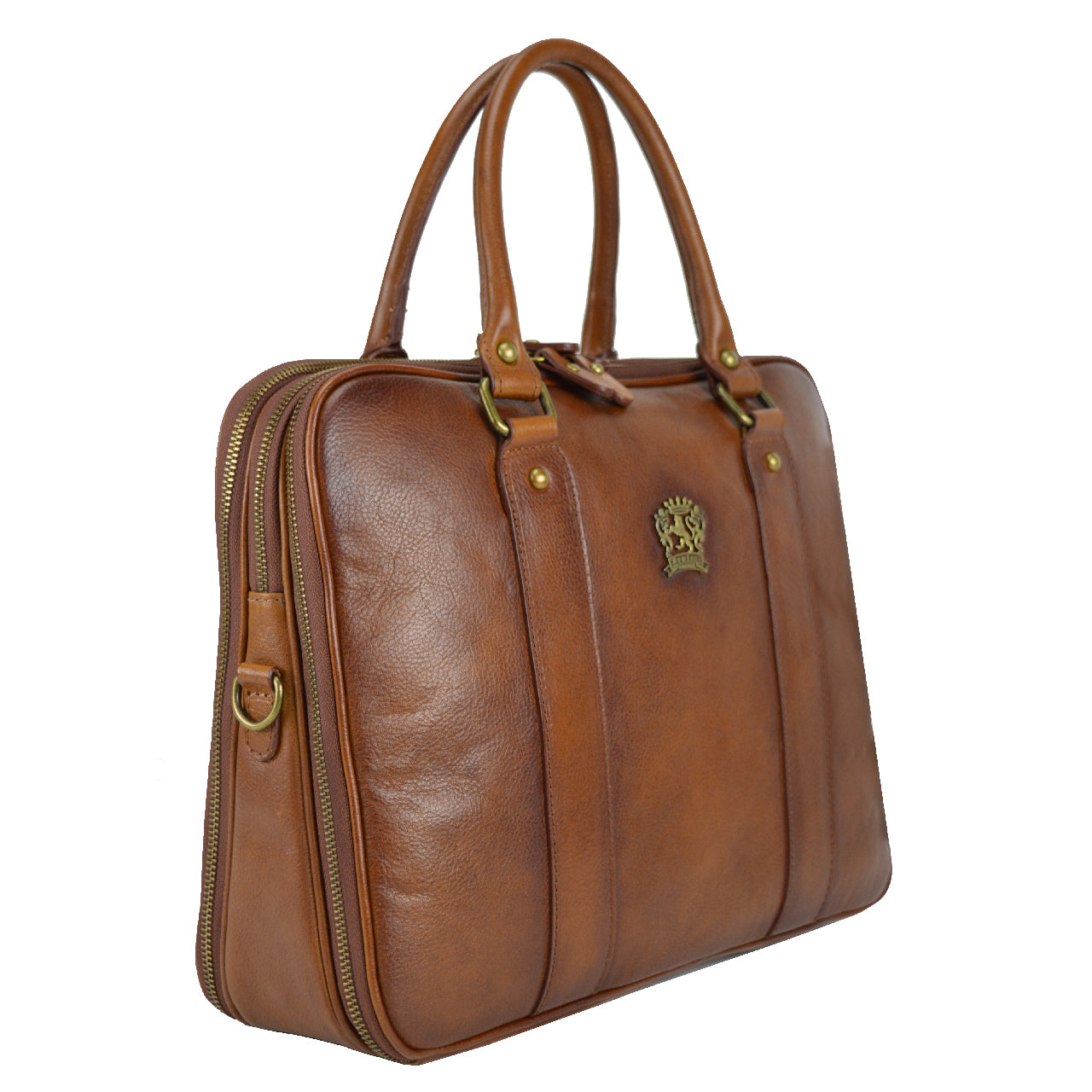 Pratesi Briefcase Magliano in genuine Italian leather - Vegetable Tanned Italian Leather Brown
