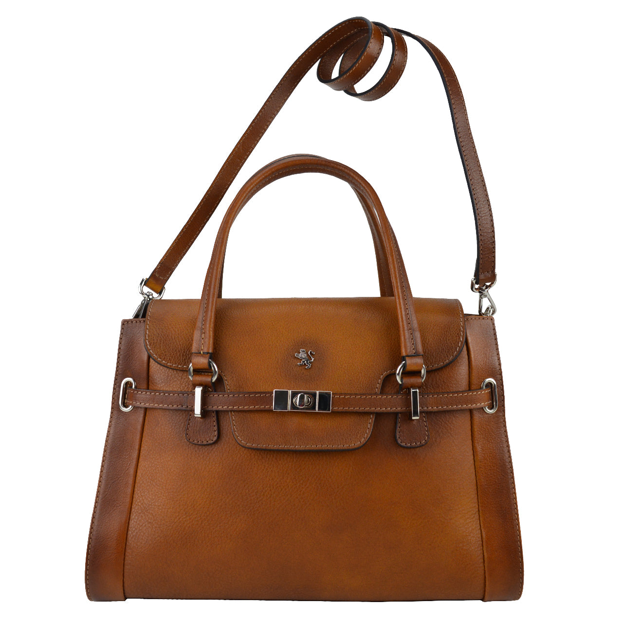 Pratesi Handbag Baratti in Vegetable Dyed Italian Leather - Coffee
