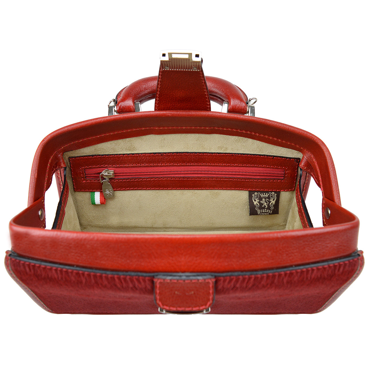 Pratesi Lady Brunelleschi Cavallino Bolso de mano de cuero auténtico