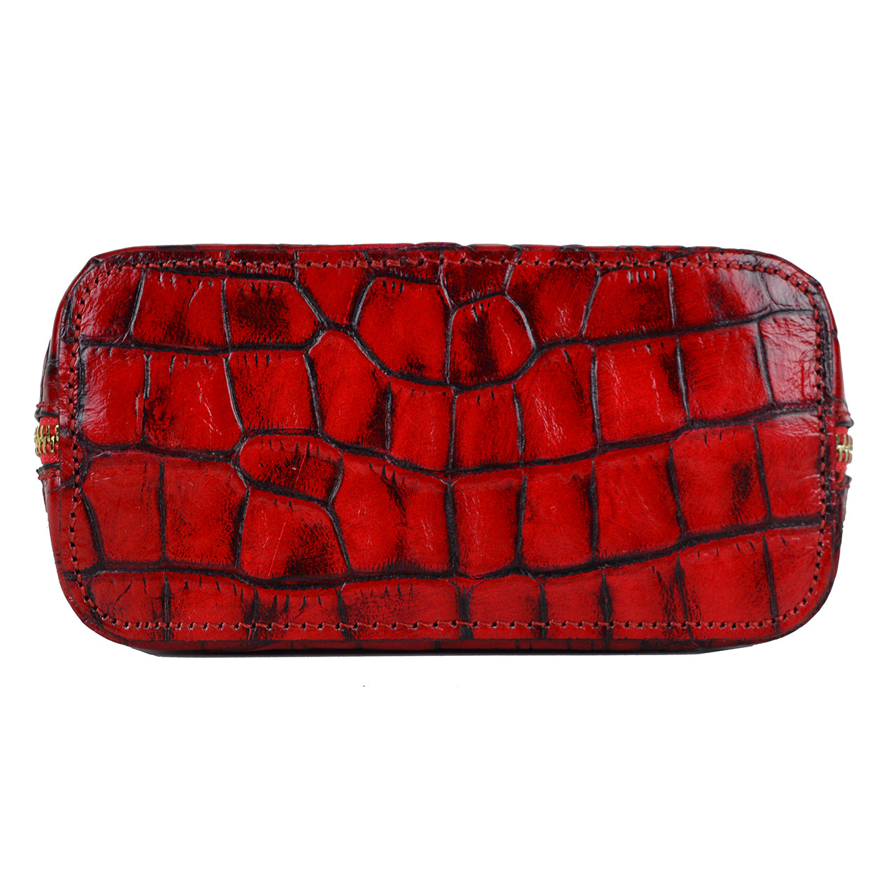 Pratesi Volterra King Lady Bag in real leather - Croco Embossed Leather Emerald