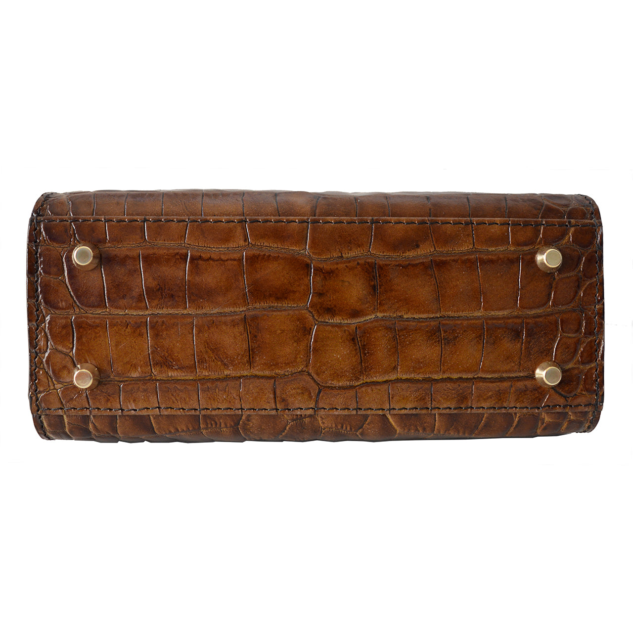 Pratesi Artemisia 299 King - Cuir Embossé Croco Marron