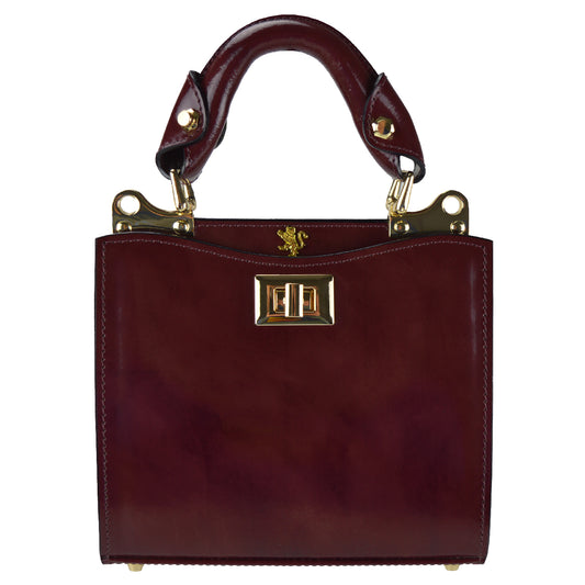 Pratesi Anna Maria Luisa de' Medici Small Lady Bag in genuine Italian leather - Brunelleschi Leather Chianti