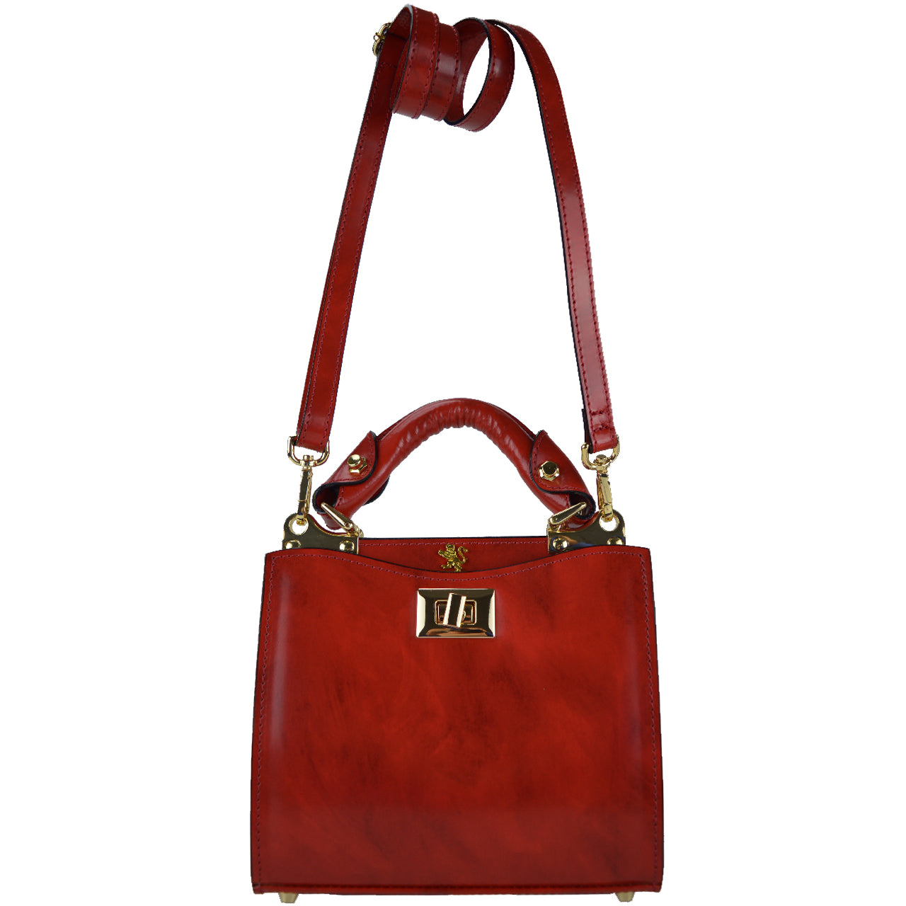 Pratesi Anna Maria Luisa de' Medici Small Lady Bag in genuine Italian leather - Brunelleschi Leather Cherry