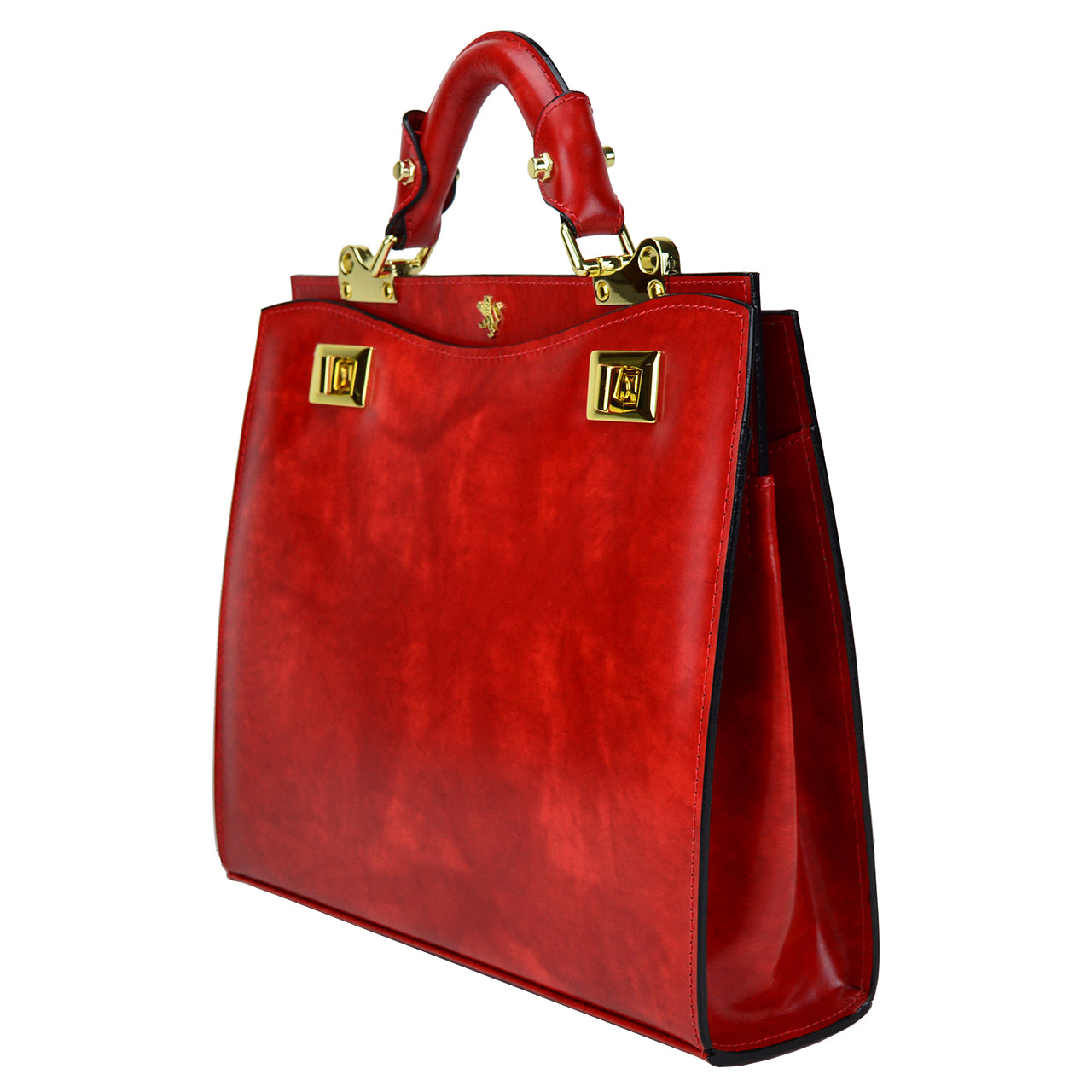 Pratesi Anna Maria Luisa de' Medici Medium Lady Bag in genuine Italian leather - Brunelleschi Leather Cherry