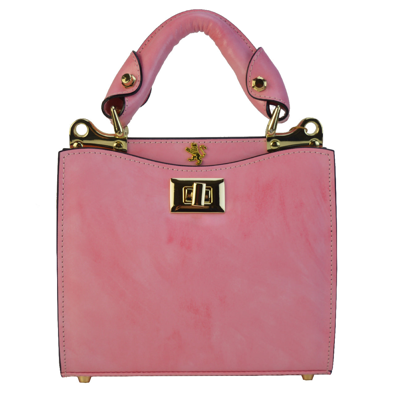 Pratesi Anna Maria Luisa de' Medici Small Lady Bag in genuine Italian leather - Brunelleschi Leather Pink