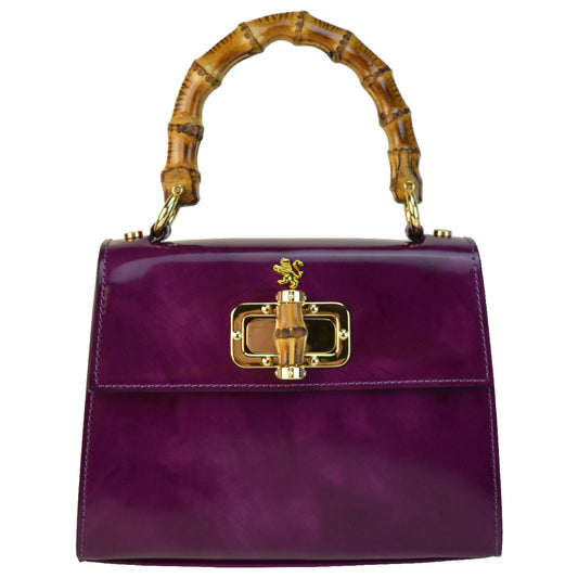 Pratesi Castalia Lady Bag in genuine Italian leather - Brunelleschi Leather Violet