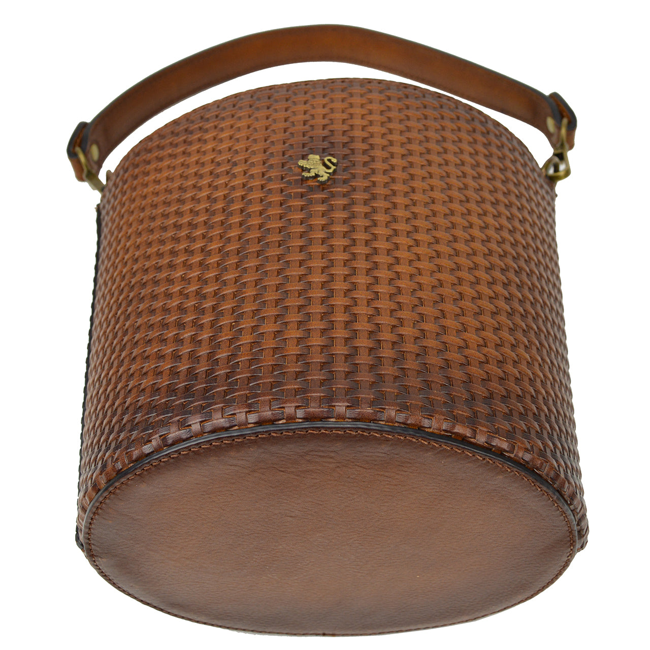 Pratesi Secchiello T335 Bag in genuine Italian leather - Treccia Brown