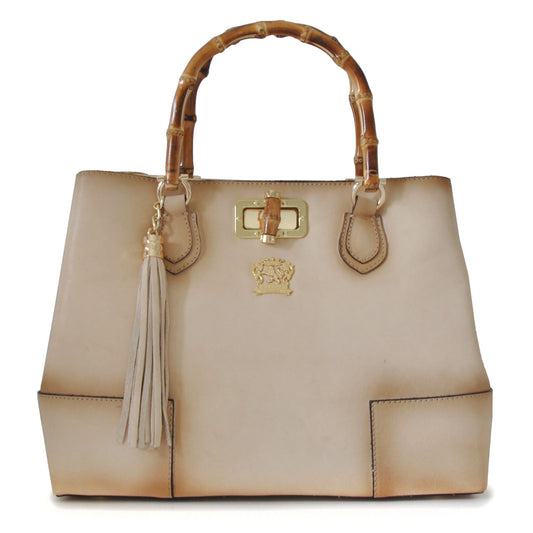 Pratesi Sarteano Shoulder Bag in genuine leather - White