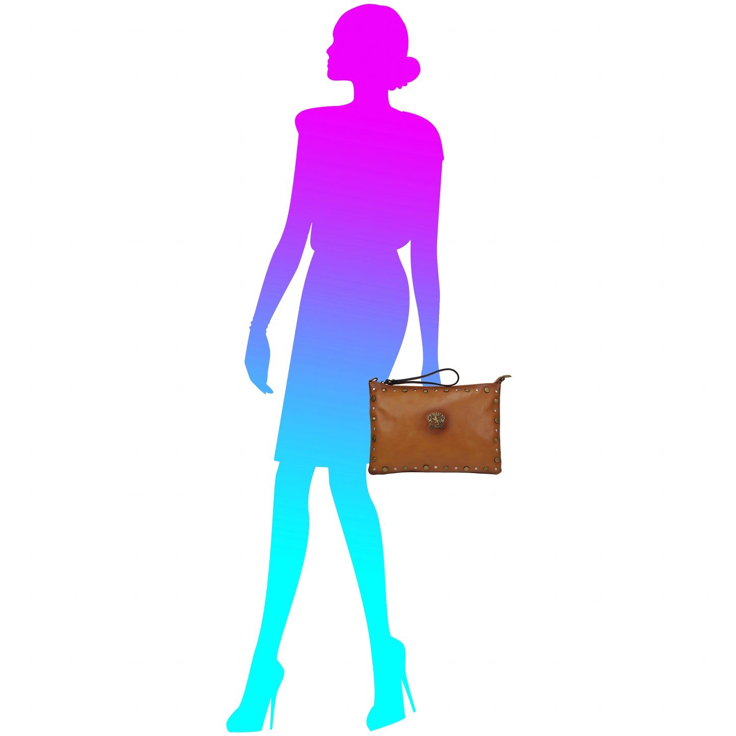 Pratesi Montebonello Leather Clutch in Vegetable-Dyed Leather -  Blue