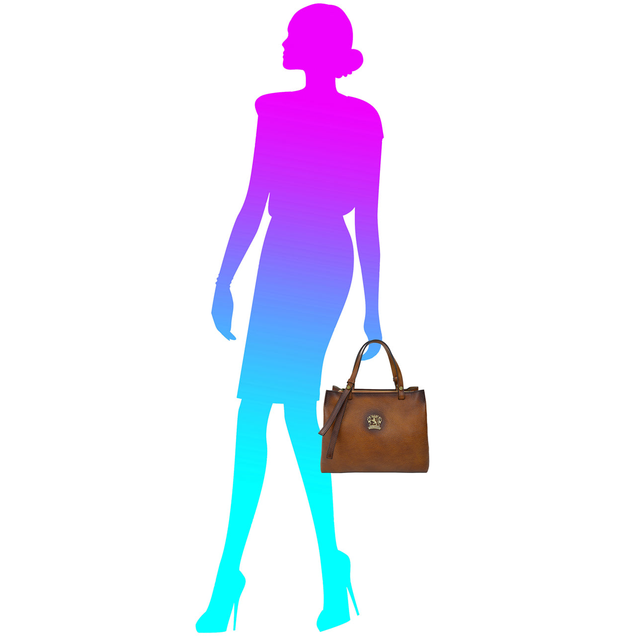 Pratesi Camperiti Ladies Handbag in Genuine Italian Vegetable Dyed Leather - Blue