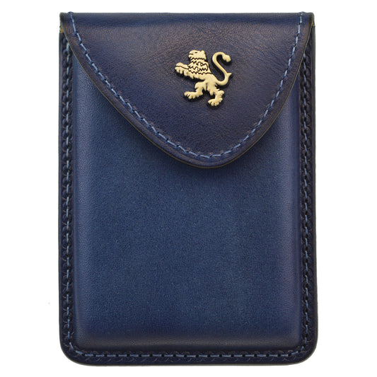 Pratesi Cardholder in Vegetable-Dyed Italian Leather - Bruce Blue