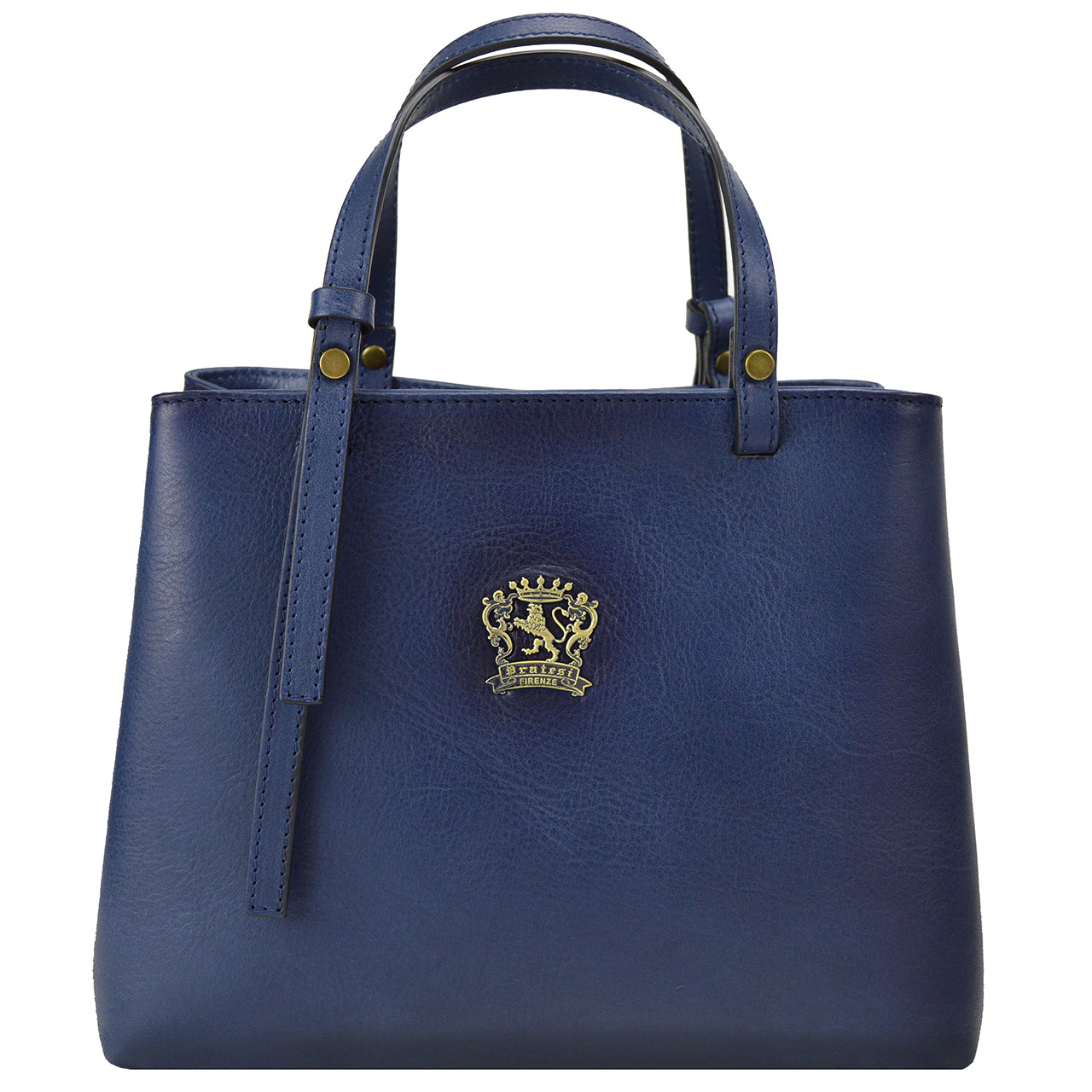 Pratesi Camperiti Ladies Handbag in Genuine Italian Vegetable Dyed Leather - Blue