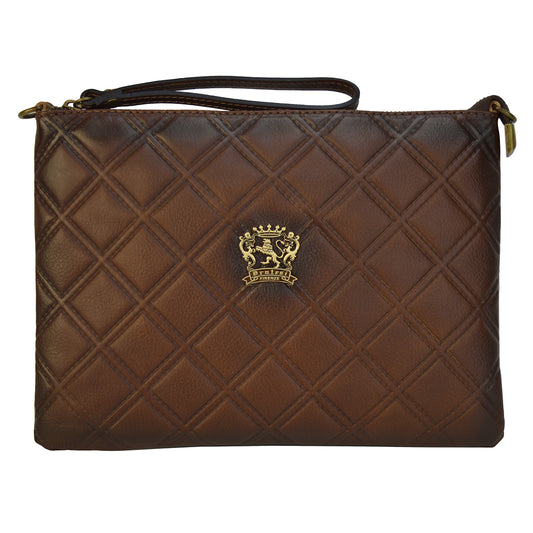 Pratesi Montebonello Clutch on Belt 20cm in Vegetable-Dyed Leather - Coffee