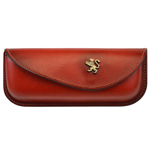 Pratesi Eyeglass Case in Genuine Italian Vegetable-Dyed Leather - Cherry