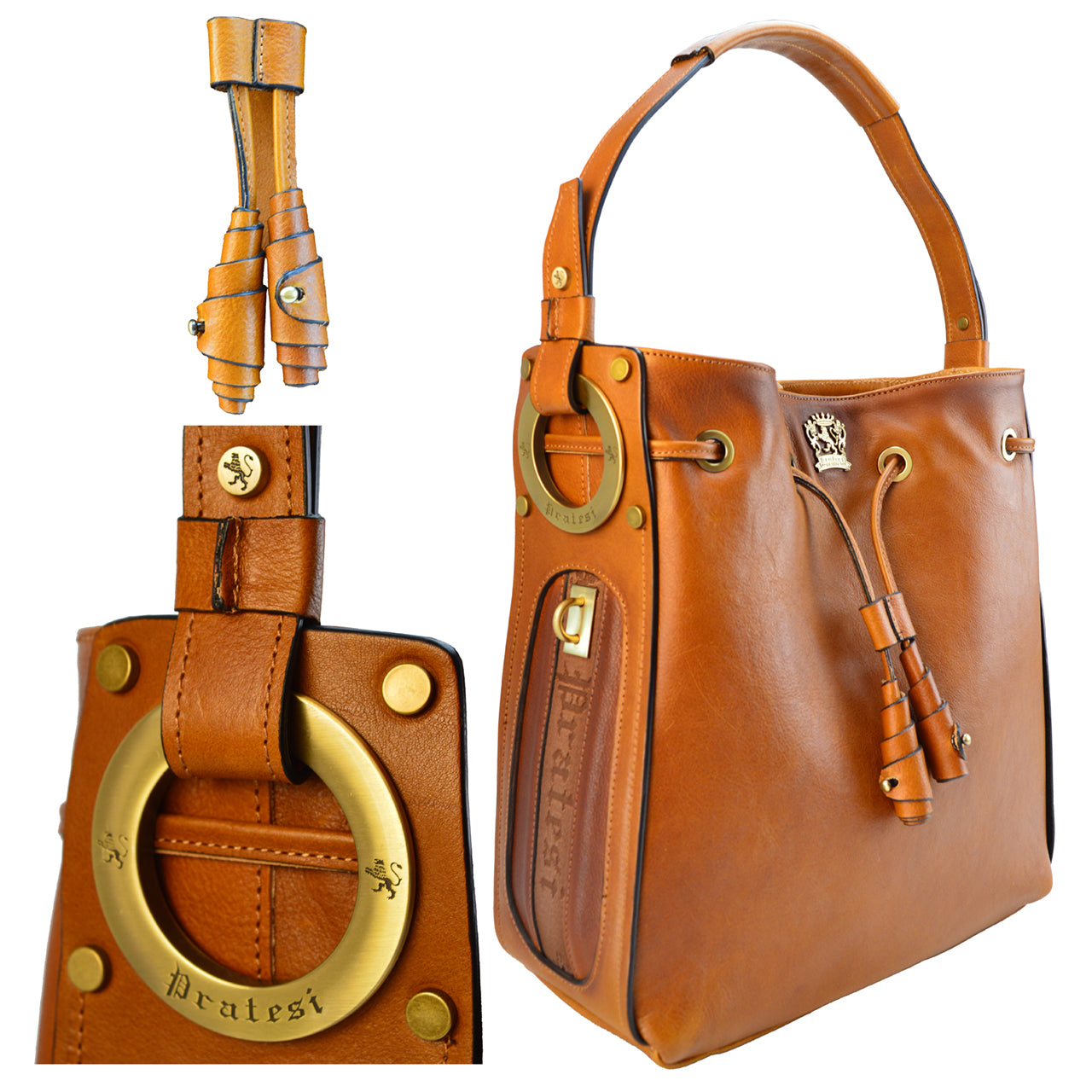 Pratesi Viareggio Italian Bag in Vegetable-Dyed Leather - Brown