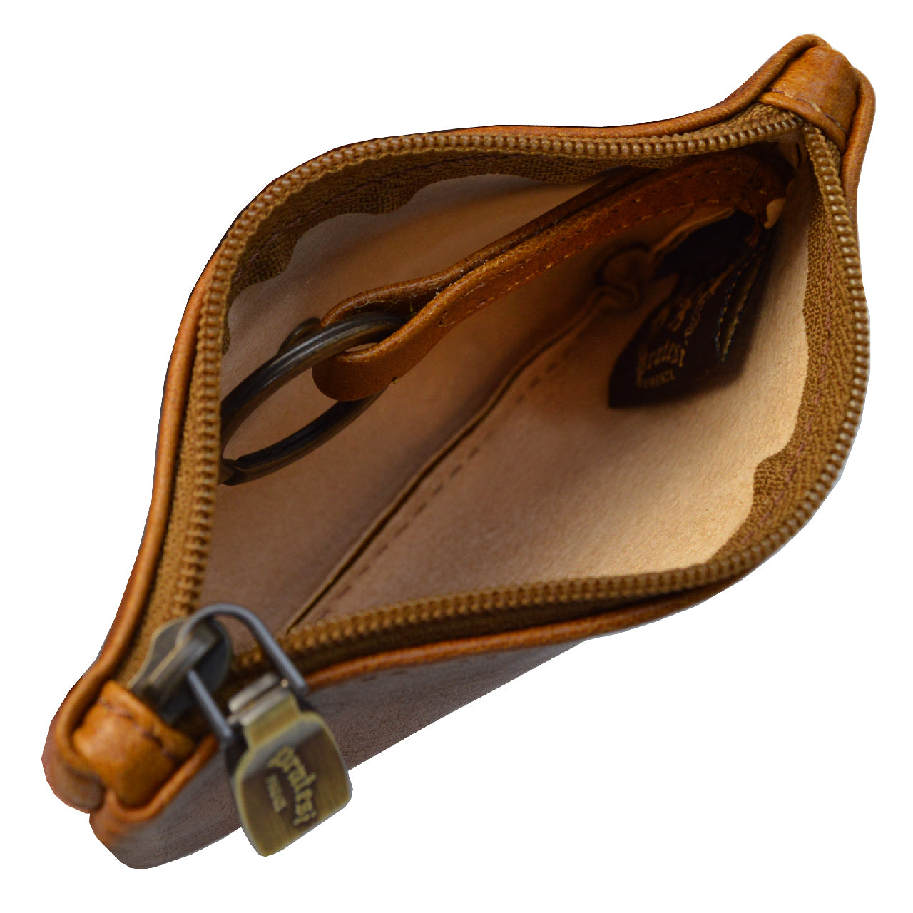 Pratesi Farnia Leather Key Pouch in Italian Vegetable Tanned Leather -  Yellow