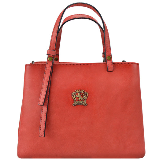 Pratesi Camperiti Ladies Handbag in Genuine Italian Vegetable Dyed Leather - Pink