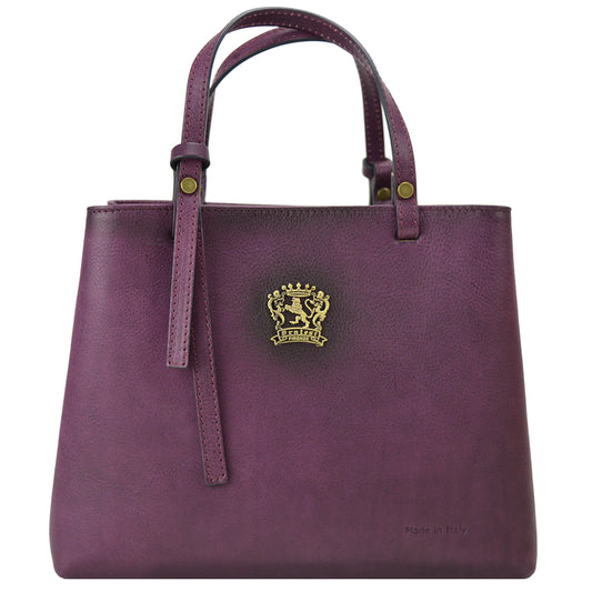 Pratesi Camperiti Ladies Handbag in Genuine Italian Vegetable Dyed Leather - Violet