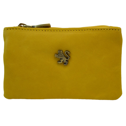 Pratesi Farnia Leather Key Pouch in Italian Vegetable Tanned Leather -  Yellow