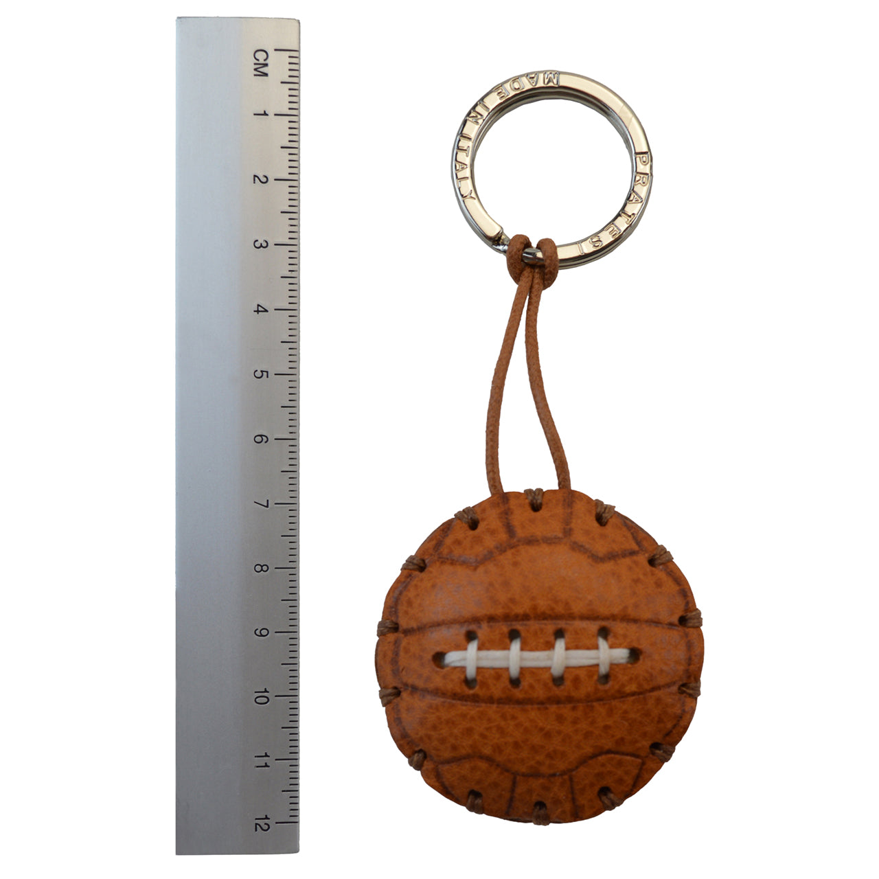 Pratesi Key Holder Charms P111 - Cognac Soccer Ball- LQE
