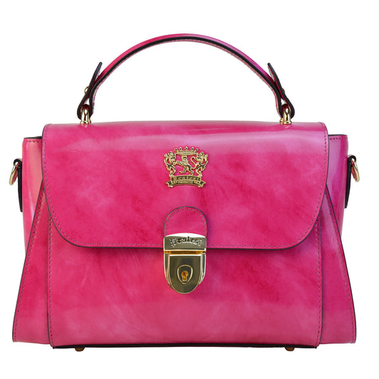 Pratesi Caiano Woman's Handbag in Genuine Italian Brunelleschi Leather - Fuchsia