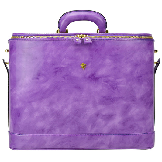 Pratesi Raffaello Laptop Bag 17 in genuine leather - Raffaello Laptop Bag R116/17 Violet