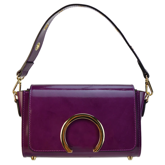 Pratesi Portovenere Italian Handbag in Genuine Italian Brunelleschi Leather - Violet