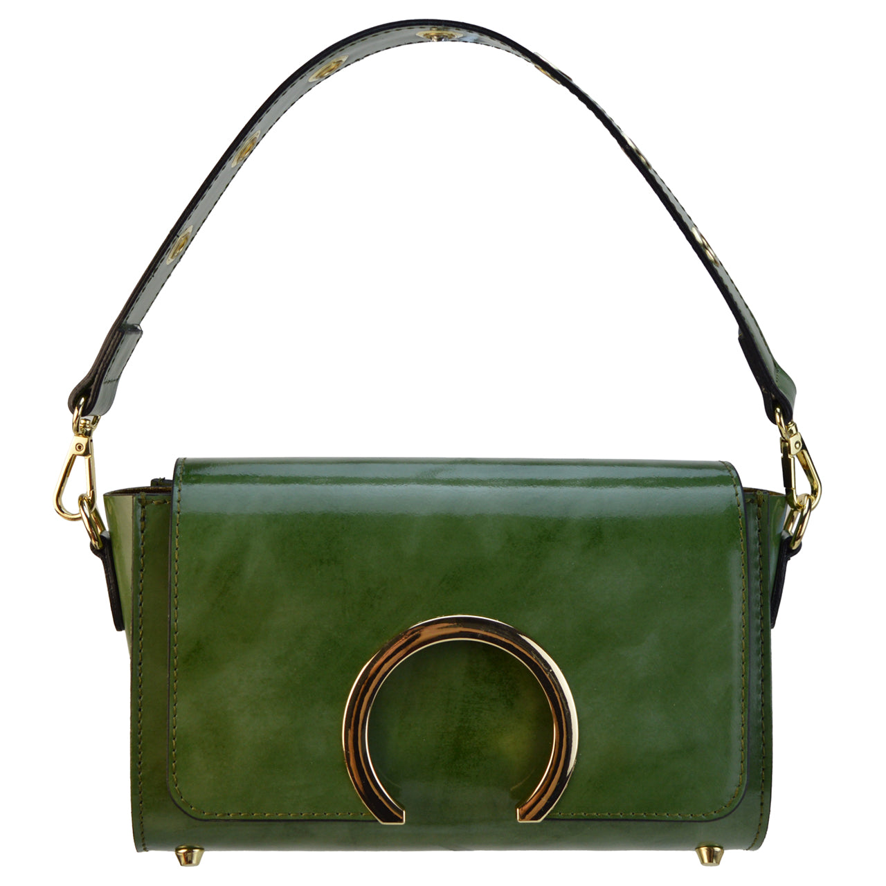 Pratesi Portovenere Italian Handbag in Genuine Italian Brunelleschi Leather - Dark Green