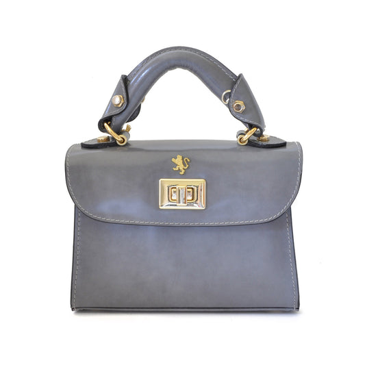 Pratesi Lucignano Small Handbag in genuine Italian leather - Brunelleschi Leather Grey