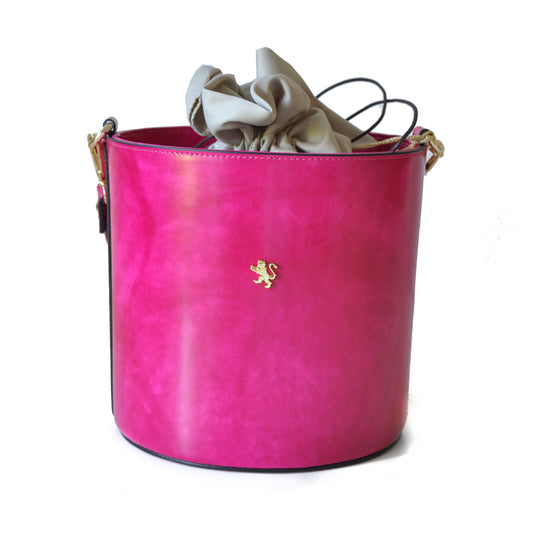 Sac Pratesi Secchiello R335 en véritable cuir italien - Brunelleschi Cuir Fuchsia