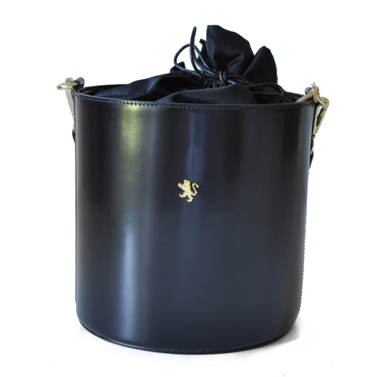 Sac Pratesi Secchiello R335 en véritable cuir italien - Cuir Brunelleschi Noir